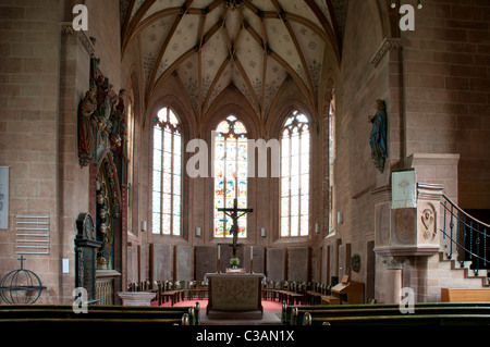 15. Jahrhundert gotischen Chor, jetzt der Altarraum der lutherischen Kirche, Zisterzienserkloster, Bad Herrenalb, Baden-Württemberg Stockfoto