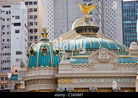 Theatro Municipal, Praca Floriano, Rio De Janeiro, Brasilien Stockfoto