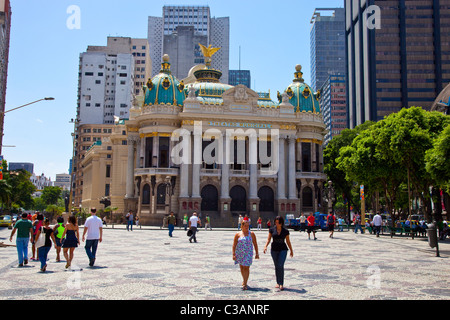 Theatro Municipal, Praca Floriano, Rio De Janeiro, Brasilien Stockfoto