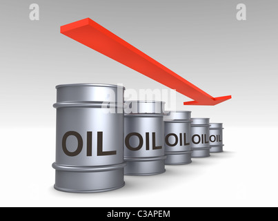 Preisverfall der Öl-Konzept. Stockfoto