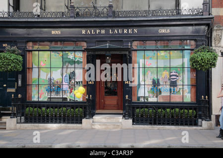 Die Ralph Lauren Kindermode speichern auf New Bond Street, London, UK. Stockfoto