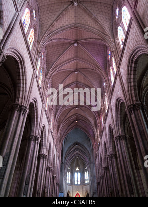 Gewölbe des Kirchenschiffs Basílica del Voto Nacional, Basilika des nationalen Gelübdes, Quito, Ecuador Stockfoto