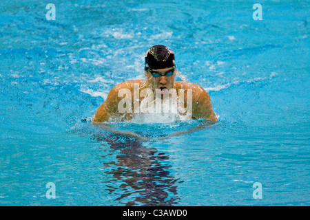 Michael Phelps (USA) Schwimmen im 200IM Halbfinale bei den Olympischen Sommerspielen 2008, Peking, China Stockfoto