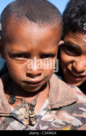 Junge in den Simien-Bergen von Äthiopien Stockfoto