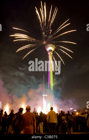 Der Fernsehturm während dem Festival der Lichter 2008, Berlin, Deutschland Stockfoto