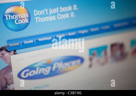 Die Thomas Cook-Website. Stockfoto