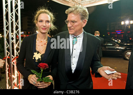 Uma Thurman und ihr Vater Robert Thurman, Berlin, Deutschland Stockfoto