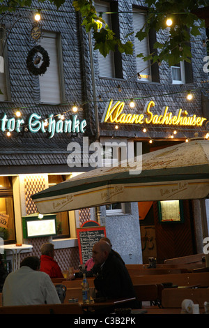 Apple-Wein-Bezirk im Stadtteil Sachsenhausen, Frankfurt Am Main, Deutschland Stockfoto