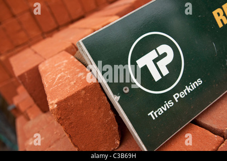 Anschauliches Bild eines Travis Perkins-Yard. Stockfoto