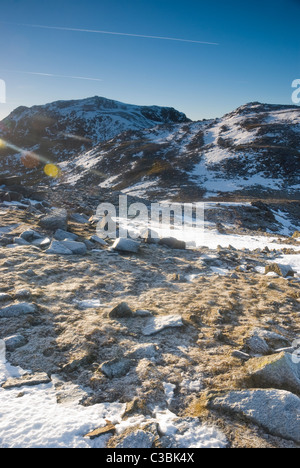 Scafell Pike, England höchster Berg im Winter, Lake District, Cumbria Stockfoto