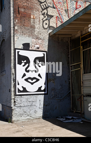 Shephard Fairey Andre The Giant Design, Street Art, Los Angeles, California, Vereinigte Staaten von Amerika Stockfoto