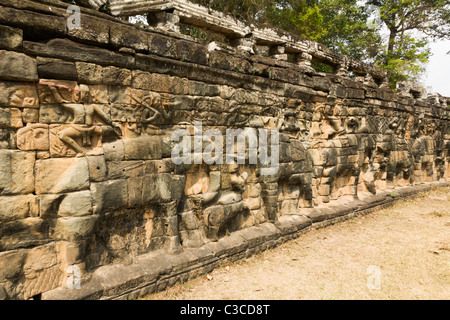 Terrasse der Elefanten im Angkor Thom in Kambodscha Stockfoto