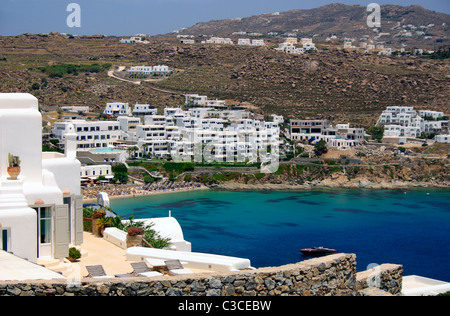 Platis Gialos Resort Mykonos Griechenland EU Europäische Union Europa Stockfoto