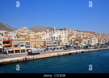 Ermoupolis Hauptstadt der Kykladen Inseln Syros Griechenland EU Europäische Union Europa Stockfoto
