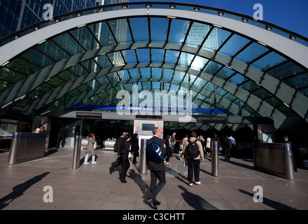 Canary Wharf Tube Station Eingang, London, England, UK Stockfoto