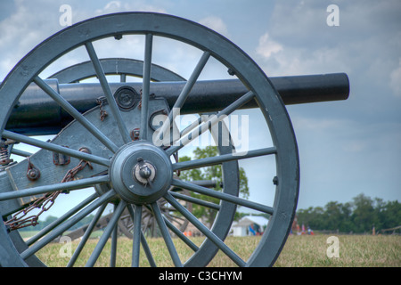 Natürliches HDR-Bild Ricketts Kanonen auf Stonewall Jackson Artillerie auf dem Schlachtfeld Manassas. Stockfoto