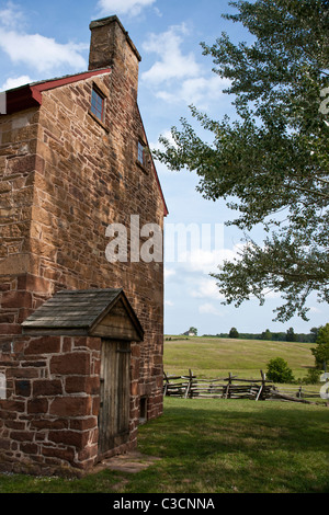 Seiteneingang, der historische Steinhaus auf dem Manassas nationale Schlachtfeld. Stockfoto