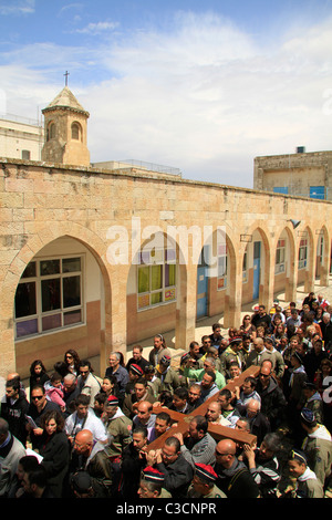 Israel, die Altstadt von Jerusalem, Ostern, Karfreitags-Prozession an der ersten Station der Via Dolorosa rhe Stockfoto