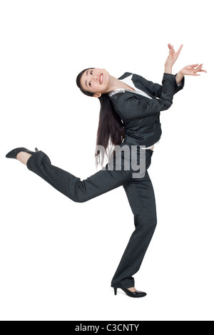 Eine Geschäftsfrau, tanzen Stockfoto