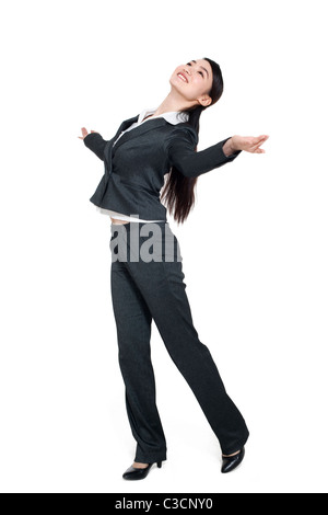 Eine Geschäftsfrau, tanzen Stockfoto