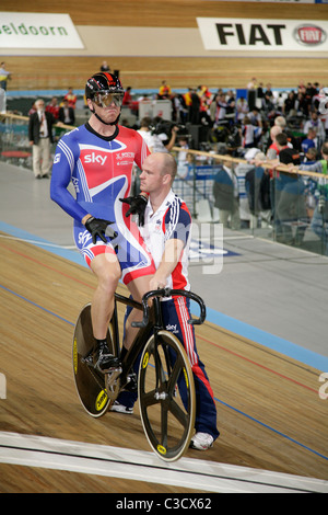 Sir Chris Hoy Einzelsprint comp Bahnrad-Weltmeisterschaften Apeldoorn Niederlande Stockfoto