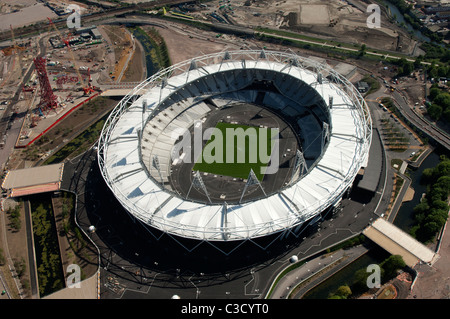 Das Olympiastadion für die Olympischen Spiele 2012 in London von der Luft aus gesehen Stockfoto