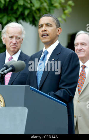 Präsident Barack Obama unterzeichnet die Familie Prävention des Rauchens Tobacco Control Act in der Rose Garden of The White House Stockfoto