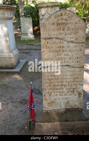 Georgien, St. Simons Island, Frederica, Historic-Christus-Kirche, Friedhof. Stockfoto