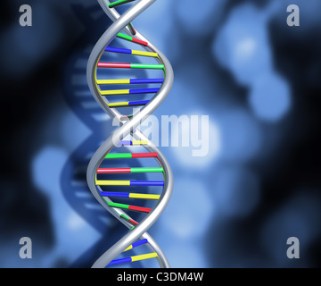 Bunte DNA-Stränge auf abstrakten Hintergrund Stockfoto