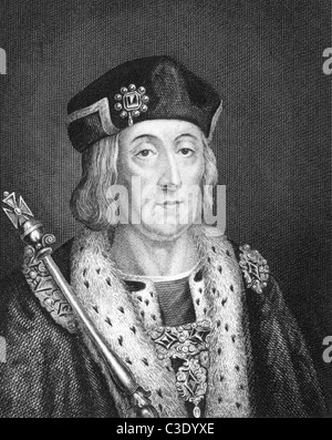 Heinrich VII. (1457-1509) auf Kupferstich aus dem Jahr 1830. König von England und Lord von Irland während 1485-1509. Stockfoto