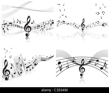 Vektor musikalische Notizen Personal Hintergrund Design einsetzbar Stockfoto