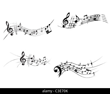 Vektor musikalische Notizen Personal Hintergrund Design einsetzbar Stockfoto
