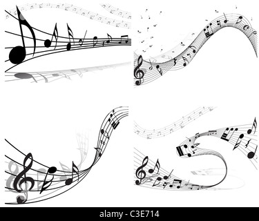 Vektor musikalische Notizen Personal Hintergrund Design einsetzbar Stockfoto
