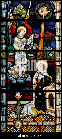 Viktorianische Glasfenster, die Darstellung der Verkündigung, King's Lynn, Norfolk, England Stockfoto