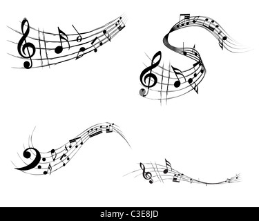 Vektor musikalische Notizen Personal Hintergrund Design einsetzbar Stockfoto