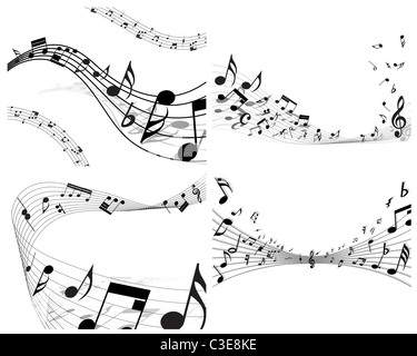 Vektor musikalische Notizen Personal Hintergrund Design einsetzbar Stockfoto