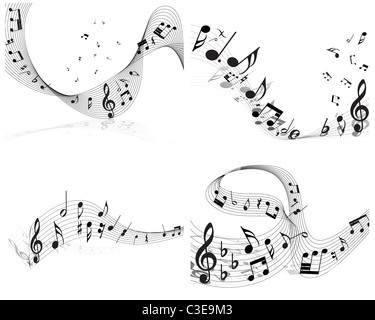 Vektor musikalische Notizen Personal Hintergrund Design einsetzbar Stockfoto
