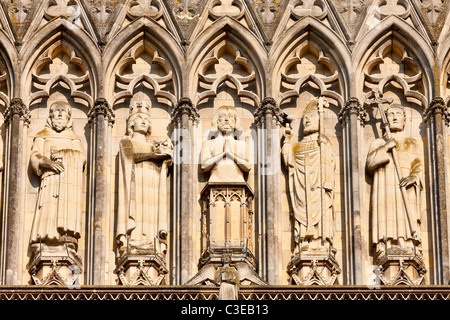 Europa, Frankreich, Marne (51), Notre-Dame de Reims, von der UNESCO als Welterbe gelistet Stockfoto