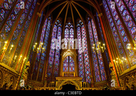 Europa, Frankreich, Paris (75), Sainte-Chapelle-Kirche, UpperChapel Stockfoto