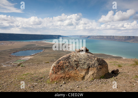 Banken-See von der Spitze des Steamboat Rock - Steamboat Rock State Park, Grant County, Washington. Stockfoto