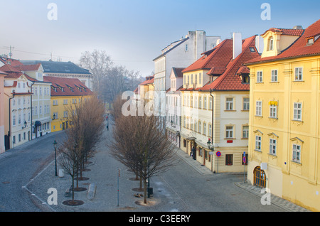 Leeres Quadrat in Prag, Kampa-Insel, kleinen Viertel (Mala Strana), Tschechische Republik Stockfoto