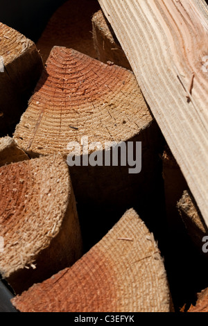 Brennholz Nahaufnahme Schuss für Hintergrund Stockfoto