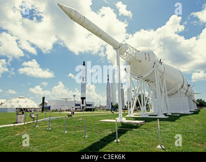 Eine Saturn-1 b-Rakete in die NASA Rakete Garten am Kennedy Space Center Center in Florida Stockfoto