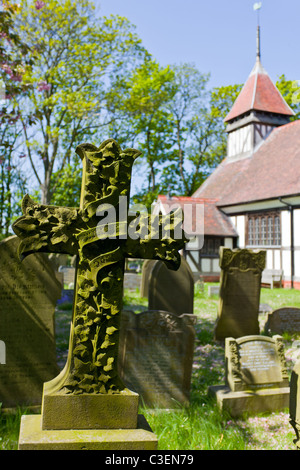 Halbe Fachwerkhaus Kirche von Great Altcar in der Nähe von Formby in Lancashire, England Stockfoto