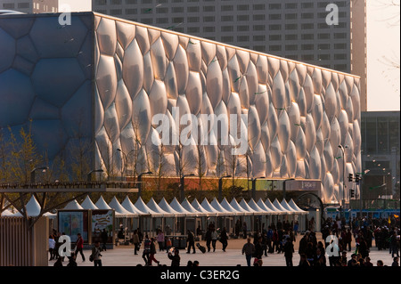 Watercube nationale Schwimmzentrum von PTW Architects und ARUP, 2008 Olympic Green, Peking, China, Asien. Stockfoto