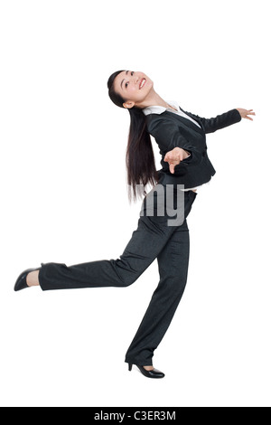 Eine Geschäftsfrau, tanzen Stockfoto