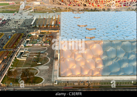 Watercube nationale Schwimmzentrum von PTW Architects und ARUP, 2008 Olympic Green, Peking, China, Asien. Stockfoto