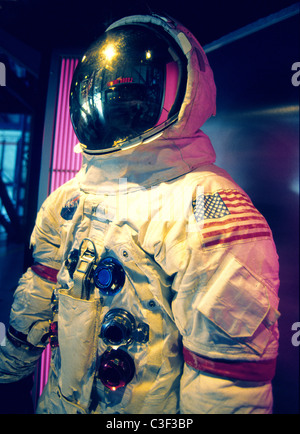 Astronaut Anzug getragen von Jim Lovell am Kennedy Space Center Center in Cape Canaveral. Stockfoto