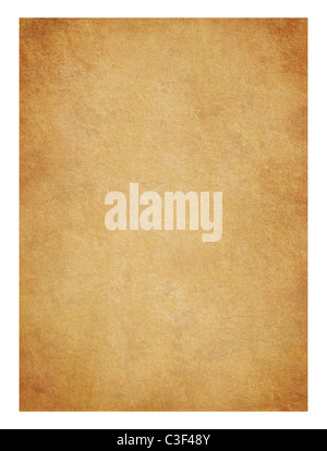 Pergament. Detaillierten alte Seite Papiere. Es ist isoliert auf weißem Hintergrund Stockfoto