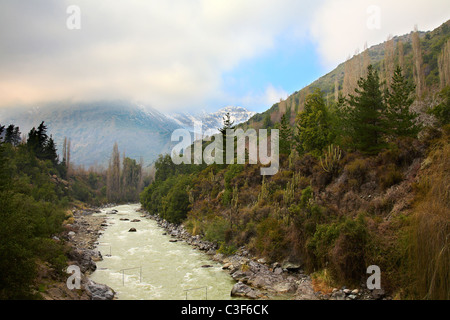 Cascada de Las Animas in Cajon del Maipo in der Nähe von Santiago, Chile Stockfoto